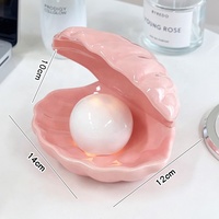 Céramique Salon Chambre Décoratif Chevet Moderne LED Porcelaine Perle Coquille Lampe Lampe de Table Nuit Coquille Lampe Festival Cadeau