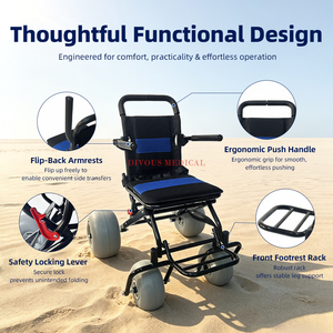 Sillas de ruedas para playa en oferta, ligeras, plegables, TerraWheels, silla de ruedas todoterreno para playa y uso en exteriores - Product Image 4