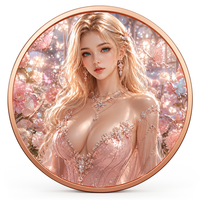 Pièce de monnaie en cuivre pur 999 de 1 oz, couleur cuivre, haute relief, thèmes variés, édition collector 3D sur le thème de la beauté