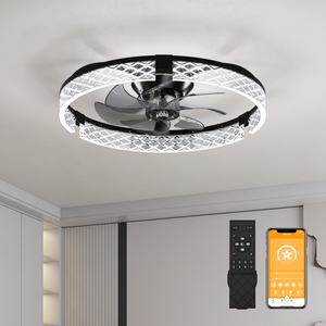 Smart Modern <b>Ceiling</b> Fan <b>Light</b> 7-Blades Energy Saving DC Motor 6-Speed Dimmable LED Easy Installation Fan <b>Light</b> For Bedroom - Product Image 1
