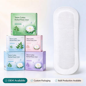 แผ่นอนามัยสมุนไพรแบบผง OEM สโนว์โลตัส ผลิตภัณฑ์ดูแลสตรีแบบใช้แล้วทิ้ง บรรจุภัณฑ์แบบกำหนดเอง แบรนด์ส่วนตัว - Product Image 3