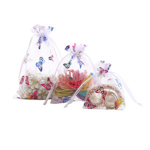 Usine directe 7*9cm <span class=keywords><strong>petit</strong></span> <span class=keywords><strong>Organza</strong></span> cordon <span class=keywords><strong>Sachet</strong></span> sacs faveur de fête de mariage maille pochettes de noël emballage produits d'impression - Product Image 3