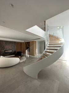 锻铁栏杆欧式钢制弧形楼梯豪华别墅住宅弧形楼梯 - Product Image 6