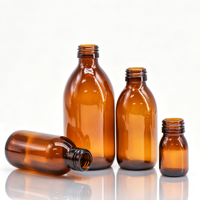 Bouteille en verre ambré de 500 ml pour sirop, récipient pour liquides oraux avec bouchon à vis pour médicaments contre la toux, extraits de plantes, compléments nutritionnels
