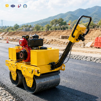 Compacteur vibrant à double tambour, mini-rouleau compresseur routier de 1 tonne, durable, avec moteur Changfa, pour travaux de terrassement, sols et asphalte