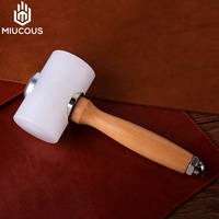 Marteau en nylon à manche en bois pour bricolage Marteau à sculpter le cuir Outils d'artisanat