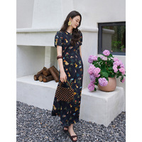 Robe d'été en soie coupe biais 3D style chinois Muguyu avec imprimé animal et floral, manches classiques, jupe taille haute 260604119