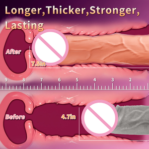Điện nam Vibrator thực tế dương vật tay áo enlarger dày Cock Vòng tay áo dương vật Extender dildo dành cho người lớn quan hệ tình dục đồ chơi cho nam giới - Product Image 5