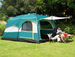 Tente de camping imperméable à 2 chambres, tente familiale épaisse pour 3 à 12 personnes avec protection contre le <span class=keywords><strong>soleil</strong></span> et la pluie - Product Image 3