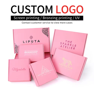 Individuelles Logo Großhandel Rosa Versandkartons Kleinunternehmen Kleine Wellpappe-Versandtaschen Karton-Flugzeugboxen für Verpackung Geschenk - Product Image 2