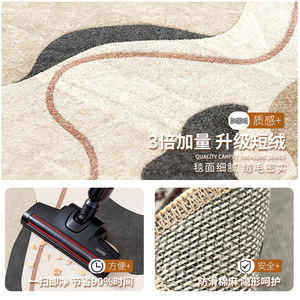 Alfombra Moderna Abstracta Idan, de Fibra de Poliéster, con Patrón Geométrico, Lavable al Vacío, para Sala de Estar o Dormitorio - Product Image 1