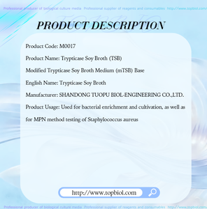 TOPBIO Trypticase, Caldo de Soya (500g por Botella, Polvo <span class=keywords><strong>Seco</strong></span>) para Enriquecimiento Bacteriano, Cultivo, Método MPN, Staphylococcus, OEM - Product Image 2