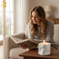 Pot à bougie en céramique personnalisable de forme libre FUBEI LIVING |   Vase à bougie de forme irrégulière, logo et emballage personnalisés