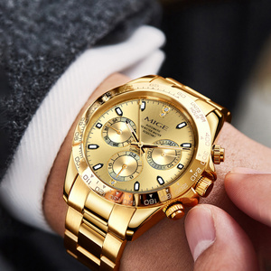 ODM OEM Custom <b>Automatic</b> Luxury Watch 40MM Classic Men's Gold Mechanical Watches <b>Chronograph</b> Stainless Steel Rotating Bezel - Product Image 3