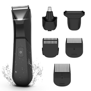 Recortadora eléctrica de vello corporal con luz, resistente al agua IPX5, afeitadora recargable por USB para hombres y mujeres HT-5309 - Product Image 1