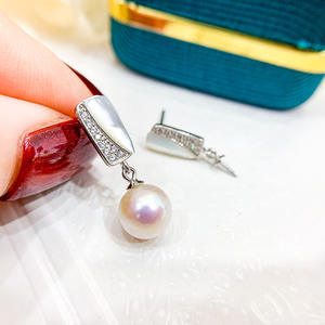 Accesorios de Plata S925 para Perlas DIY, Base Vacía para Joyería de Plata, Pendientes con Perlas de 7-10mm, Accesorio 20973 - Product Image 3