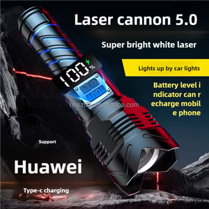 Linternas LED de Alta Potencia, Súper Brillantes, con Luz Láser Blanca, Batería de Litio de Gran Capacidad, Recargables e Impermeables para Exteriores - Product Image 2