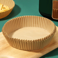100 pièces de papier sulfurisé rond antiadhésif de qualité alimentaire résistant aux hautes températures pour friteuse à air, doublure jetable pour friteuse à air