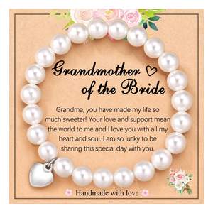 <span class=keywords><strong>Bracciale</strong></span> mamma con perline di perle 8 MM regolabile alla moda con braccialetto di ciondolo con cartoncino di perle intrecciate 2025 gioielli per la festa della mamma - Product Image 5