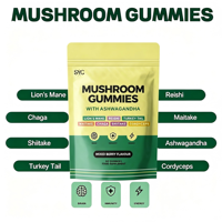 Gummies aux champignons Plant People WonderFocus Lion's Mane Cordyceps Ashwagandha 60 unités Soutien immunitaire Sans sucre Végétalien Saveur agrumes