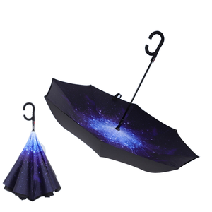 Grand parapluie manuel classique double couche, imperméable et coupe-vent, en tissu nylon 190T, fibre de verre, 8 baleines, 110 cm ouvert - Product Image 1