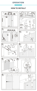 Kit de quincaillerie pour <span class=keywords><strong>porte</strong></span> <span class=keywords><strong>coulissante</strong></span> de grange en acier massif noir, rail de suspension pour <span class=keywords><strong>placard</strong></span>, <span class=keywords><strong>guide</strong></span> de sol, poignées, installation par vis, garantie 1 an - Product Image 6