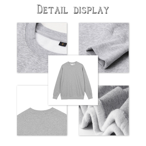 Pull-over thermique d'hiver en tricot uni sans capuche, mélange coton-polyester, avec logo personnalisable, vente en gros ODM disponible - Product Image 4