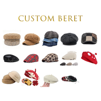 Béret Casquette Rétro en Laine Tweed Gris à Motif Chevrons avec Coutures Octogonales – Vente en Gros