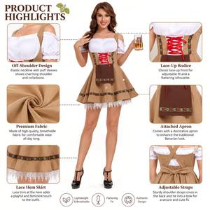 Disfraz de Sirvienta Bávara para Oktoberfest, Carnaval y Cosplay, Tallas S-XXXL, Estilo Alemán - Product Image 2