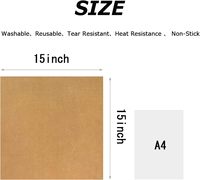 Lot de 3 feuilles de PTFE et ruban de transfert thermique 15x15cm 0,1mm antiadhésif résistant à la chaleur pour presse à chaud et sublimation