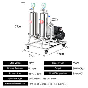 Machine de purification de vin automatique à double filtre à cartouche en acier inoxydable pour whisky, vin blanc, parfum et liqueurs - Product Image 4