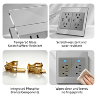 Prise murale standard américaine BAOBEN 20W PD Type C à charge rapide, panneau en verre trempé 120*120mm, prise de courant domestique