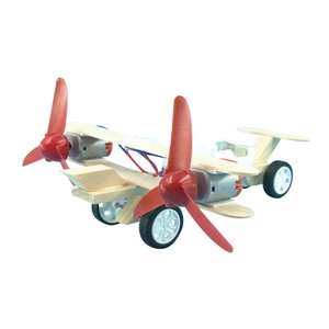 OKYN3079 Jouet éducatif STEM Moteur électrique Avion biplan en taxiage Modèle en bois à monter soi-même pour les kits scientifiques scolaires - Product Image 2