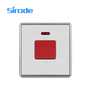 Sirode <span class=keywords><strong>T4</strong></span> série britannique Standard moderne luxe argenté couleur PC plaque 20A DP interrupteur avec néon électrique interrupteurs muraux pour la maison - Product Image 2