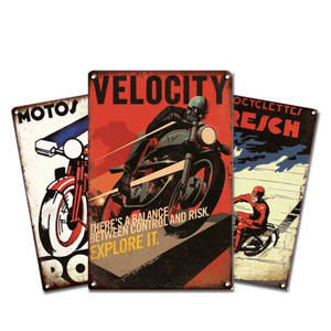 Retro 20*30cm ağır Metal motosiklet işaretleri tam hizmet benzin istasyonu teneke duvar dekor asılı için fonksiyonel - Product Image 1