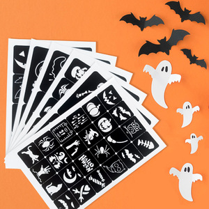 Nuevas plantillas de tatuaje de Halloween, pegatinas de tatuaje temporal de calabaza de araña, plantillas de aerógrafo para <span class=keywords><strong>maquillaje</strong></span> de arte corporal - Product Image 1