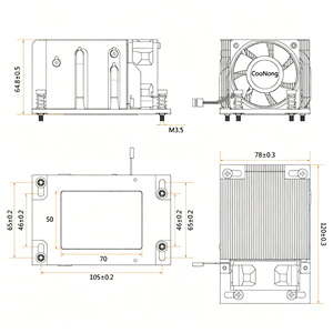 ฮีทซิงค์ระบายความร้อนเซิร์ฟเวอร์ 2U 235W TDP 4 ฮีทไปป์ สำหรับซีพียู EPYC ซ็อกเก็ต SP3 ฮีทซิงค์เซิร์ฟเวอร์ประสิทธิภาพสูง 2U ออกแบบมาเพื่อเซิร์ฟเวอร์ 2U และ Ab - Product Image 3