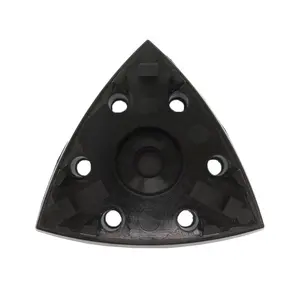 90*90*90MM Black Triangle 6 Holes Round Shape PU Grinding Pad Air and Electric Backing Pad Hook and Loop Sanding Pad