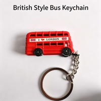 Porte-clés en métal style britannique, bus rouge à deux étages, cabine téléphonique, souvenir de Londres, porte-clés en alliage de zinc, cadeau