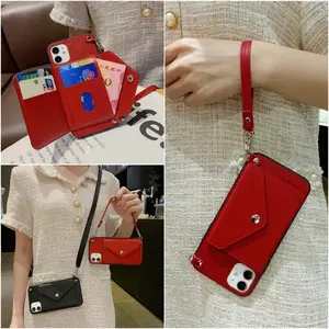 Étui pour <span class=keywords><strong>iphone</strong></span> 14 13 12 mini 11 pro xs max xr 7 8 6s plus <span class=keywords><strong>se</strong></span> <span class=keywords><strong>2020</strong></span> housse portefeuille porte-carte bandoulière <span class=keywords><strong>ceinture</strong></span> téléphone sac capa - Product Image 1