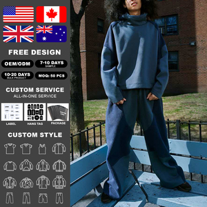 Ensemble sweat à capuche et pantalon de survêtement KingSen en polaire Sherpa thermique d'hiver avec logo brodé personnalisé, style streetwear homme colorblock - Product Image 1