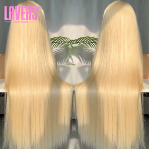 Perruque de cheveux humains 40 pouces, densité 250, ultra-lisse, blond 613, frontale HD 13x6 13x4, pré-épilée, pour <span class=keywords><strong>femme</strong></span>, 300g, frontale transparente - Product Image 1