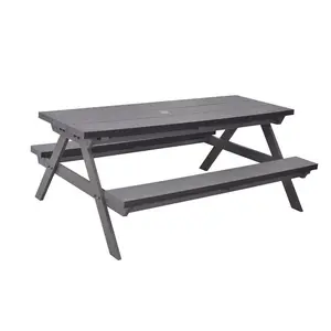 Weatherにくい150-180CM AluminumフレームEasyインストールEuropeスタイルBench屋外家具WPC Composite Picnic Table