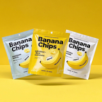 Op maat gemaakte bedrukte logo kokosnootverpakking zak gedroogd fruit mango bananenchips snacks aluminiumfolie voedselstandaard zak met ritssluiting