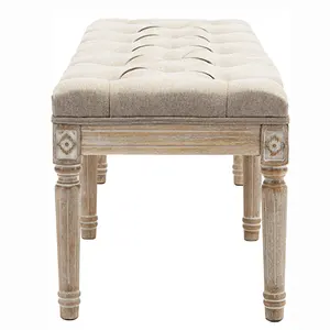 TUNUO, новый дизайн, деревянная ножка, роскошная льняная мебель для дома и помещений, старинная деревянная скамейка