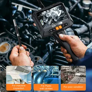 ANESOK S10 iki yönlü eklemli Borescope eklemli yılan kamera otomotiv uçak algılama 360 derece 5.0 ekran 1080p