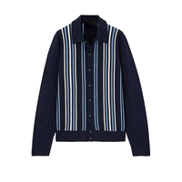 Pull tricoté rayé à manches longues et col polo pour femme, style décontracté printemps-automne, fabriqué sur mesure
