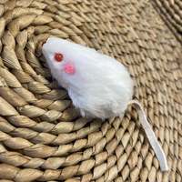 Jouet pour chat en peluche interactif en forme de petite souris mignonne, queue en fourrure de lapin, vente chaude