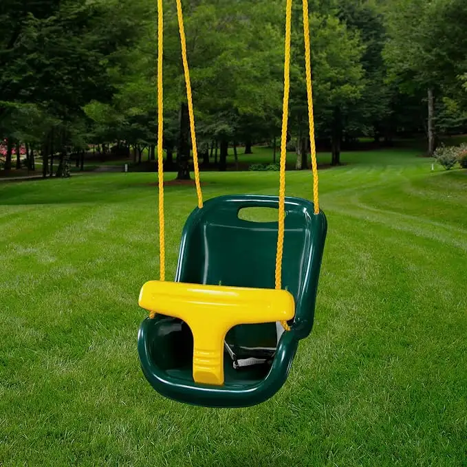 Full Assembled Plastic Toddler Swing Chair with Hanging Rope