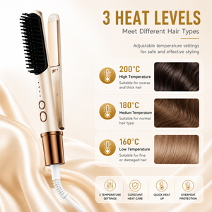 <span class=keywords><strong>Cepillo</strong></span> y Plancha de <span class=keywords><strong>Pelo</strong></span> 2 en 1 MRY, Plancha Profesional con Calentamiento Rápido, 3 Niveles de Temperatura, Estilizador de Cabello Iónico - Product Image 5
